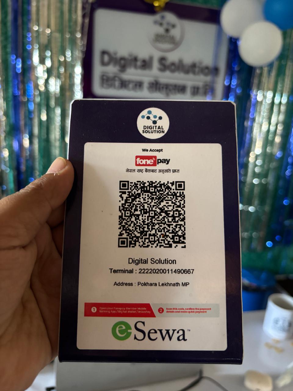 Digital Solution FonePay/eSewa donation QR — scan to contribute